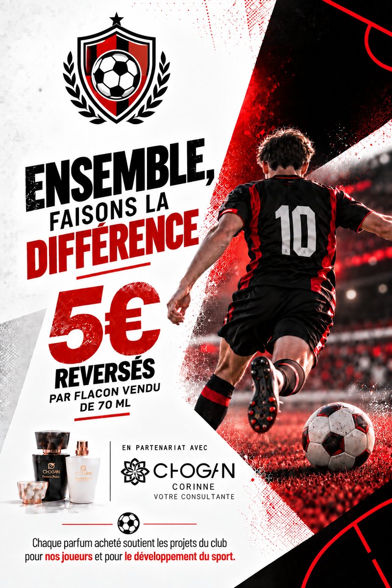 Exemple de flyer personnalisé pour un club de football